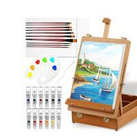 Без бренда «Набор подарочный «Две картинки» 27 предметов: этюдник 35 см из бука, краски акрил 12x12 мл, 2 холста 22x30 на мдф, 10 кистей, мастихин, палитра» в Кирове в интернет-магазине Без бренда «Набор подарочный «Две картинки» 27 предметов: этюдник 35 см из бука, краски акрил 12x12 мл, 2 холста 22x30 на мдф, 10 кистей, мастихин, палитра» в Кирове