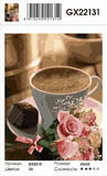 Картина по номерам 40x50 Кофе, шоколадная конфета и розовые розы
