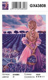 Картина по номерам 40x50 Очаровательная девушка в лавандовом поле