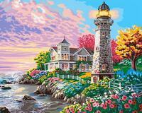 Картина по номерам «Маяк на берегу океана»