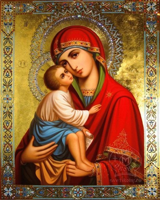 Алмазная мозаика 40x50 Земная мать Иисуса Христа