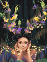 Без бренда «Темноглазая девчонка с цветами и птицами в волосах» в Кирове в интернет-магазине  Без бренда «Темноглазая девчонка с цветами и птицами в волосах» в Кирове