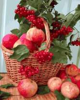 Без бренда «Плетёная корзина с калиной и яблоками» в Кирове в интернет-магазине  Без бренда «Плетёная корзина с калиной и яблоками» в Кирове