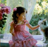 Без бренда «Девочка с кошкой на подоконнике» в Кирове в интернет-магазине  Без бренда «Девочка с кошкой на подоконнике» в Кирове