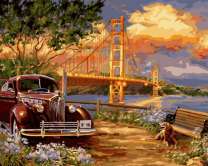 Без бренда «Американский автомобиль на фоне моста через залив» в Кирове