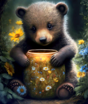 Медвежонок с бочкой цветочного меда