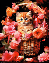 Без бренда «Рыжий котенок в корзине с цветами» в Кирове в интернет-магазине  Без бренда «Рыжий котенок в корзине с цветами» в Кирове