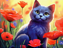 Без бренда «Серый котик и маки» в Кирове в интернет-магазине  Без бренда «Серый котик и маки» в Кирове