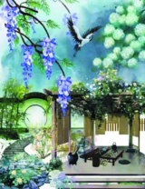 Без бренда «Сад с беседкой, цветами и птицей» в Кирове в интернет-магазине  Без бренда «Сад с беседкой, цветами и птицей» в Кирове