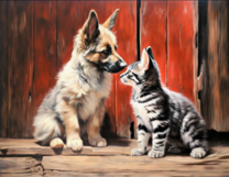 Без бренда «Знакомство котенка и щенка» в Кирове в интернет-магазине  Без бренда «Знакомство котенка и щенка» в Кирове