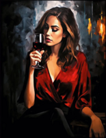 Без бренда «Девушка в красном платье с бокалом вина» в Кирове